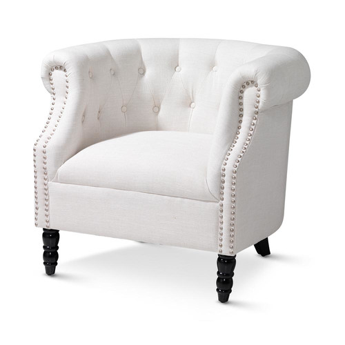 White leather tub online chair